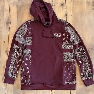 Dogg Supply by Snoop Dogg Hoodie Men’s Maroon Paisley Sweatshirt
